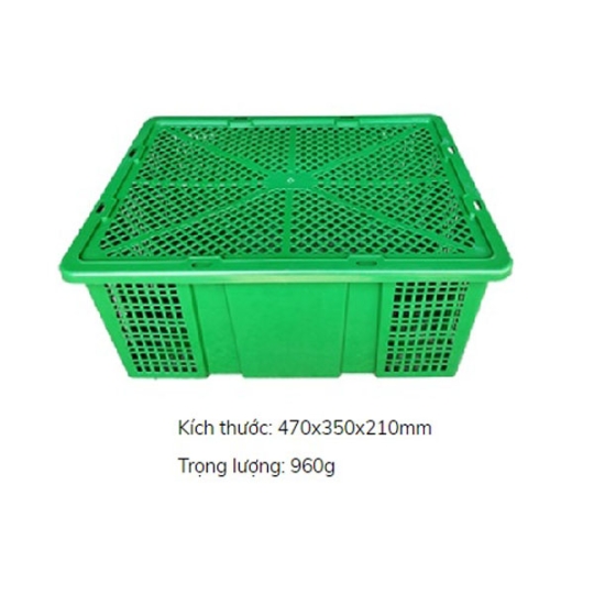 Rỗ nhựa có nắp 17kg